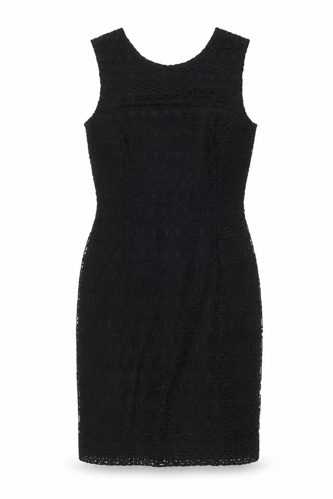 Dunnes Women Black Lace Sheath Knee Length Dress Size 14