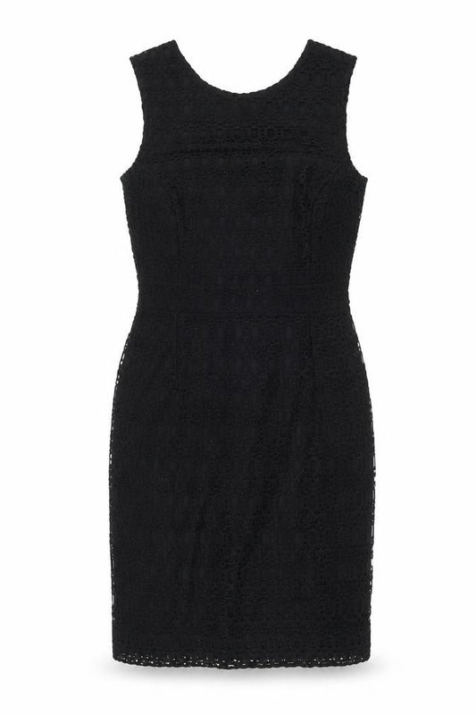 Dunnes Women Black Lace Sheath Knee Length Dress Size 14