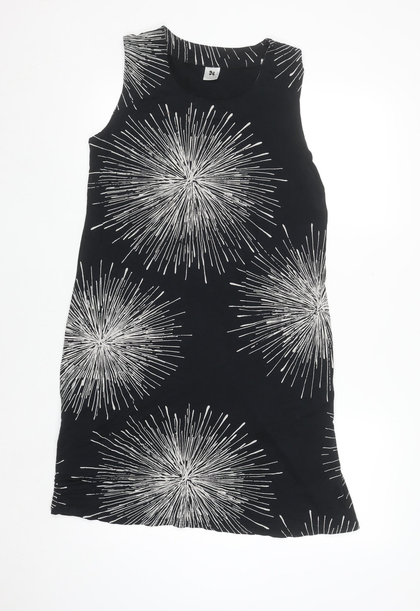 Nanso Womens Black Lyocell Sleeveless Shift Dress L