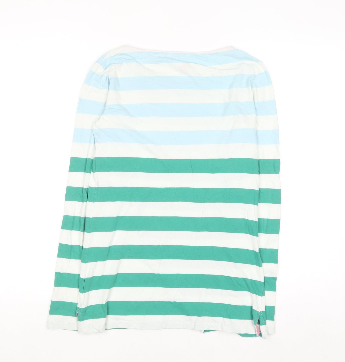 Boden Women's Multicoloured Striped Long Sleeve Cotton T-Shirt UK 8