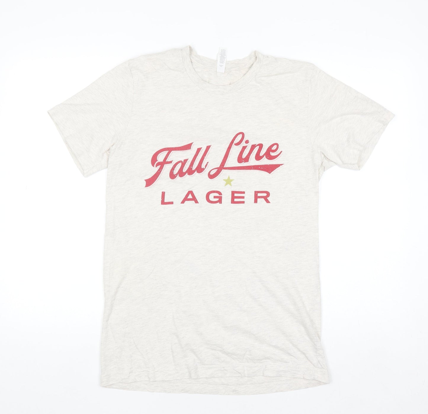 Bella+Canvas Men's Beige Fall Line Lager Graphic T-Shirt Medium