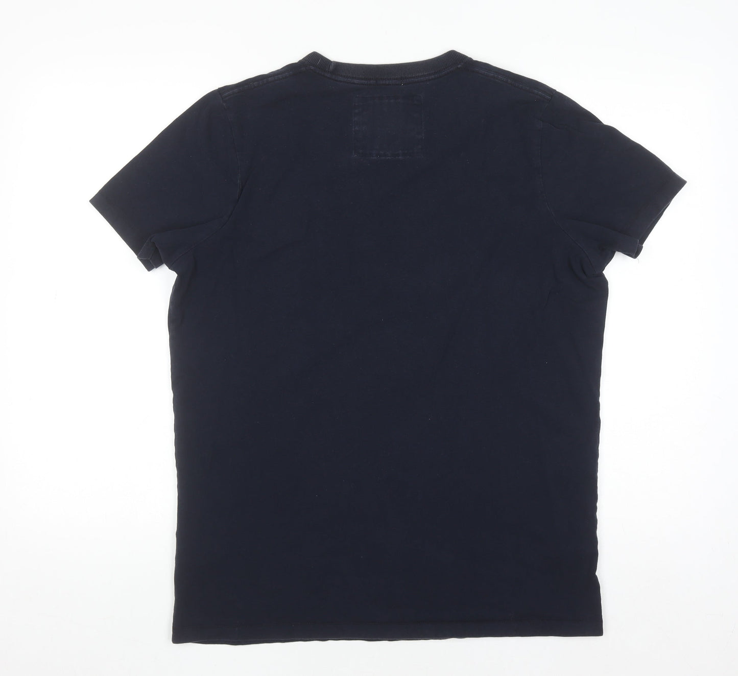 Abercrombie & Fitch Men's Blue 2XL Graphic Crew Neck Cotton T-Shirt