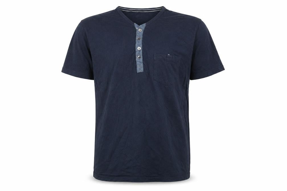Jockey Men's Navy Blue Henley T-Shirt XL Cotton Short Sleeve