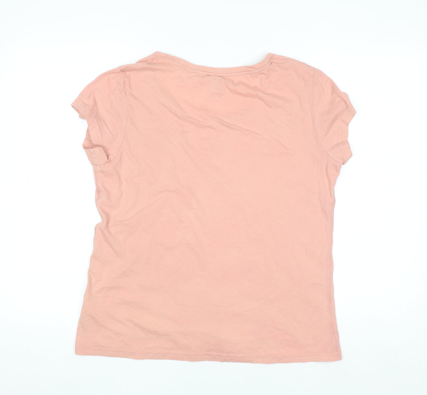 Jack Wills Women’s Pink Cotton Blend Short Sleeve T-Shirt UK 12