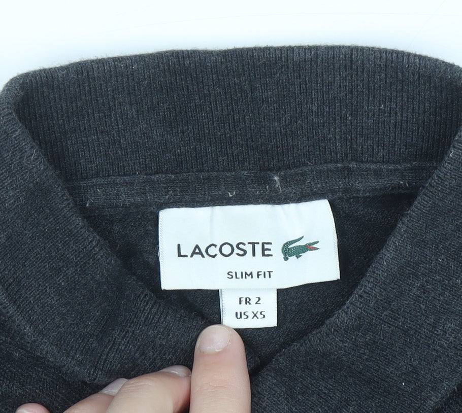 Lacoste Men's Black Slim Fit Cotton Polo Shirt XS