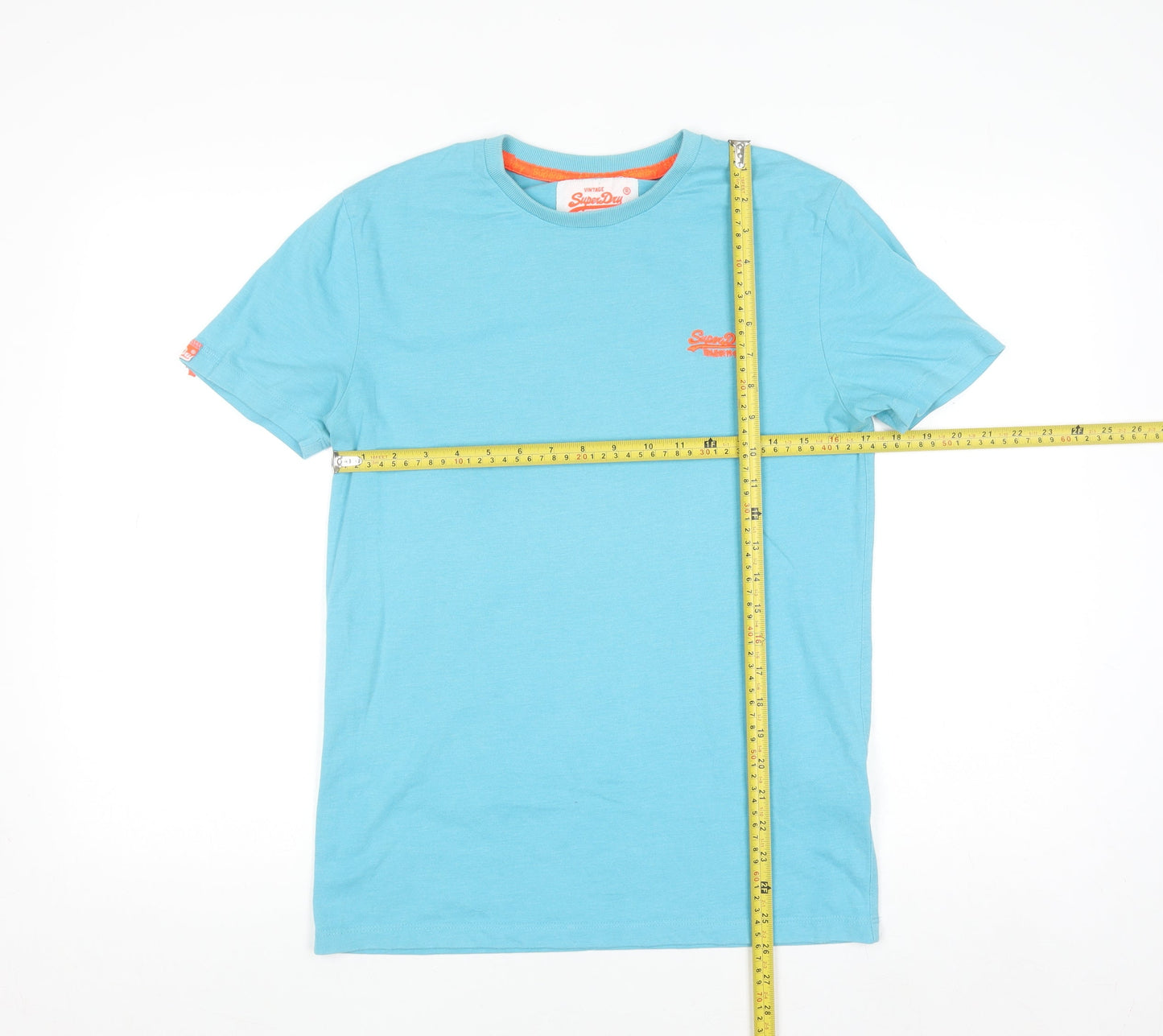 Superdry Men's Blue Short Sleeve Cotton Blend Crew Neck T-Shirt Size S
