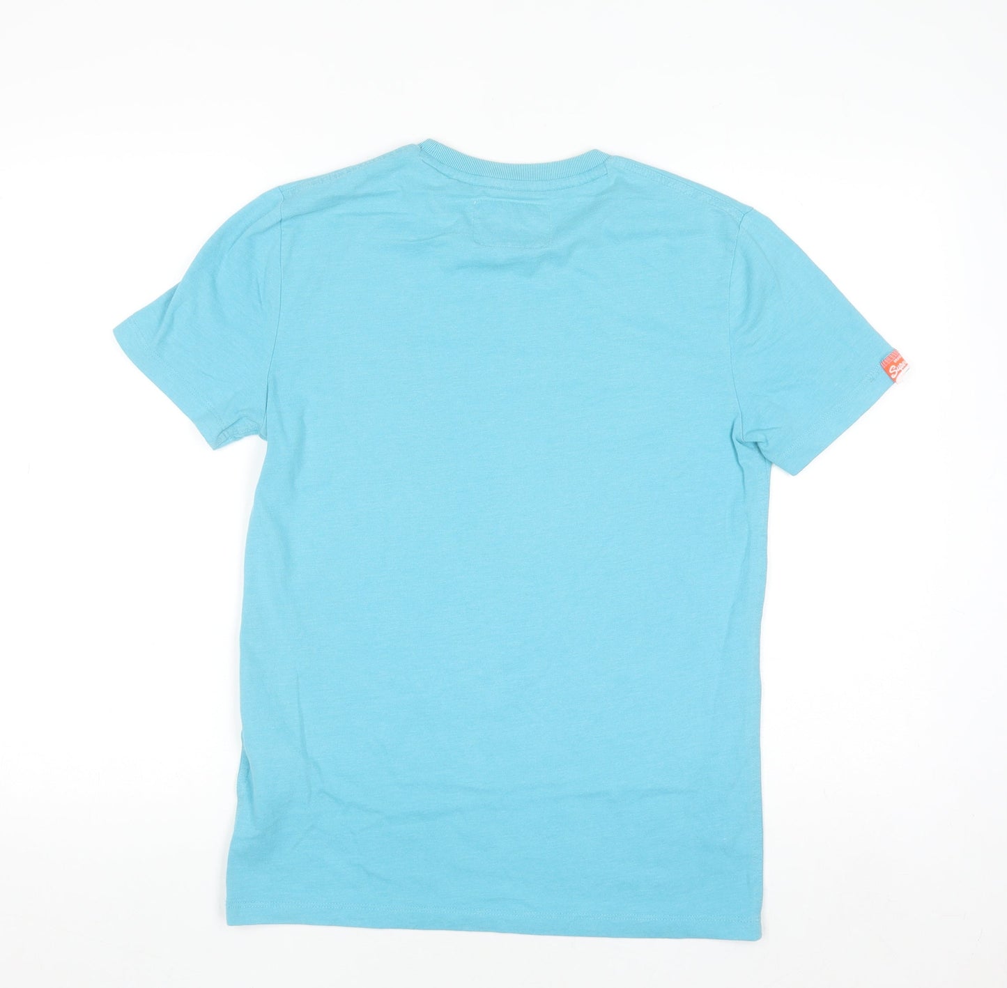 Superdry Men's Blue Short Sleeve Cotton Blend Crew Neck T-Shirt Size S