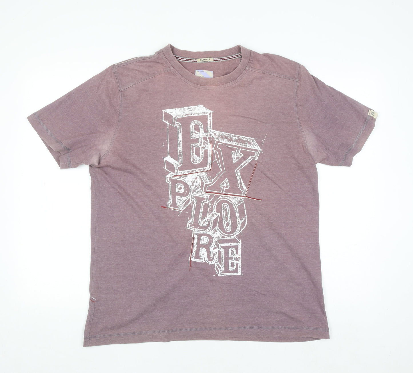 Fat Face Men's Purple Explorer Slim Fit Graphic T-Shirt Size L