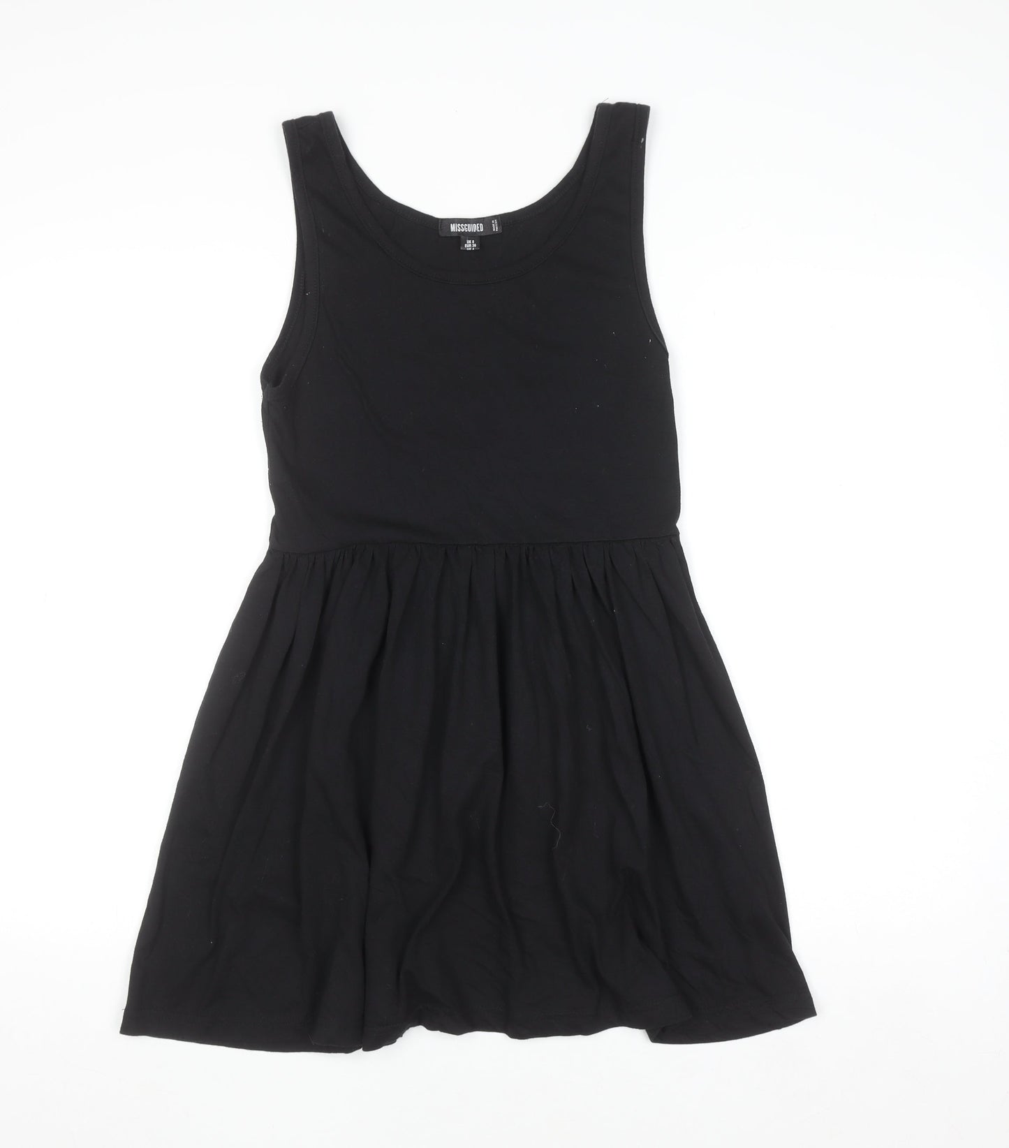 Missguided Women Black Skater Dress Size 8 Sleeveless Scoop Neck