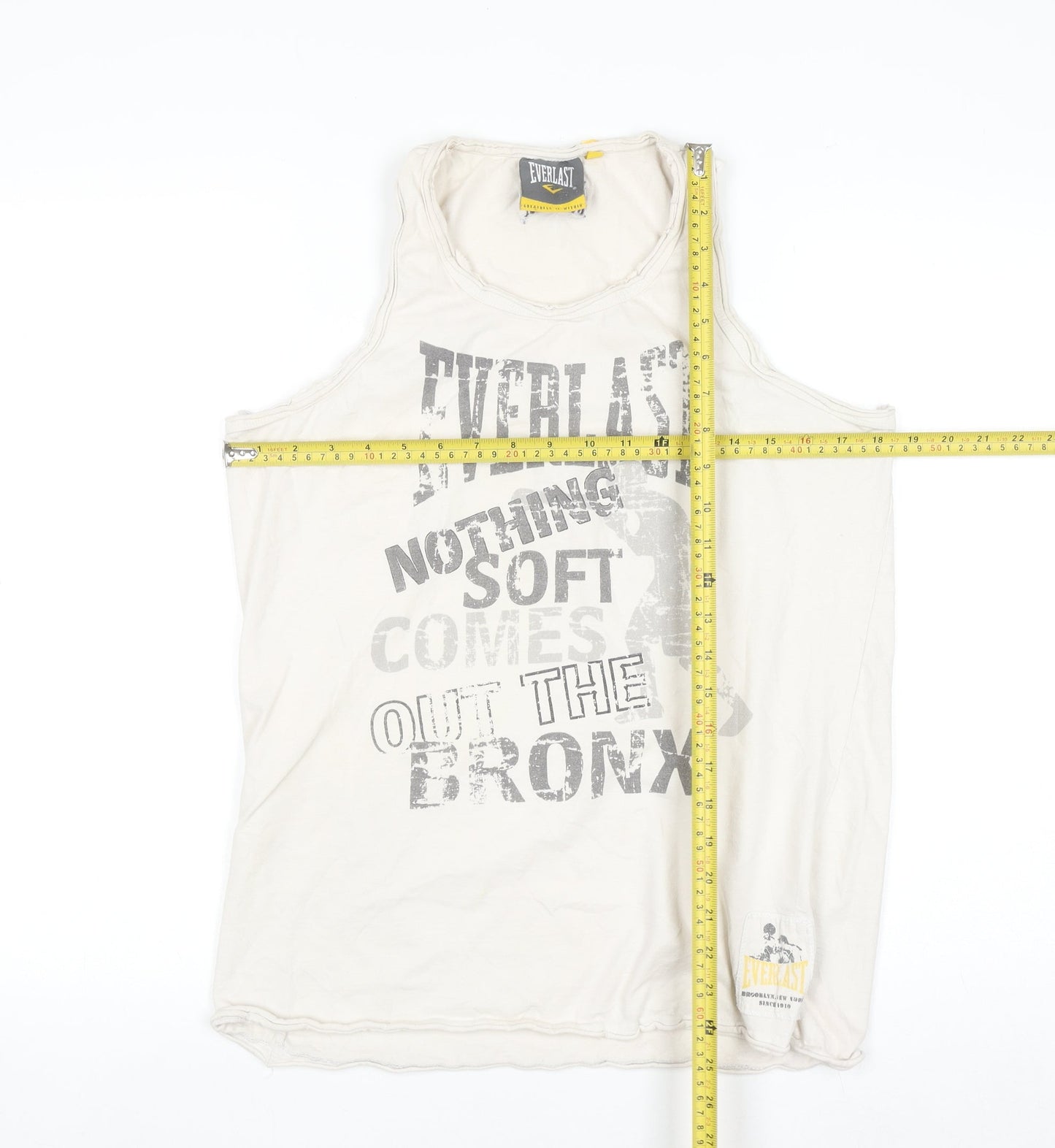 Everlast Men’s Beige Graphic Sports Vest Sleeveless Top M