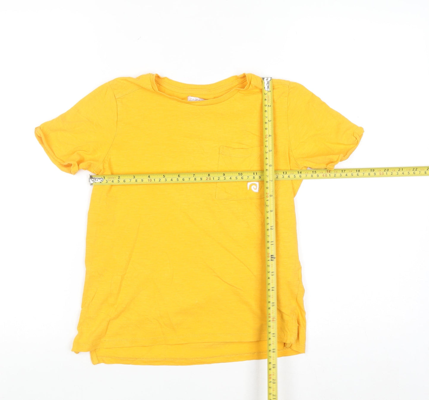 Piazza Italia Boys Yellow Cotton Short Sleeve Crew Neck T-Shirt 8-9 Years
