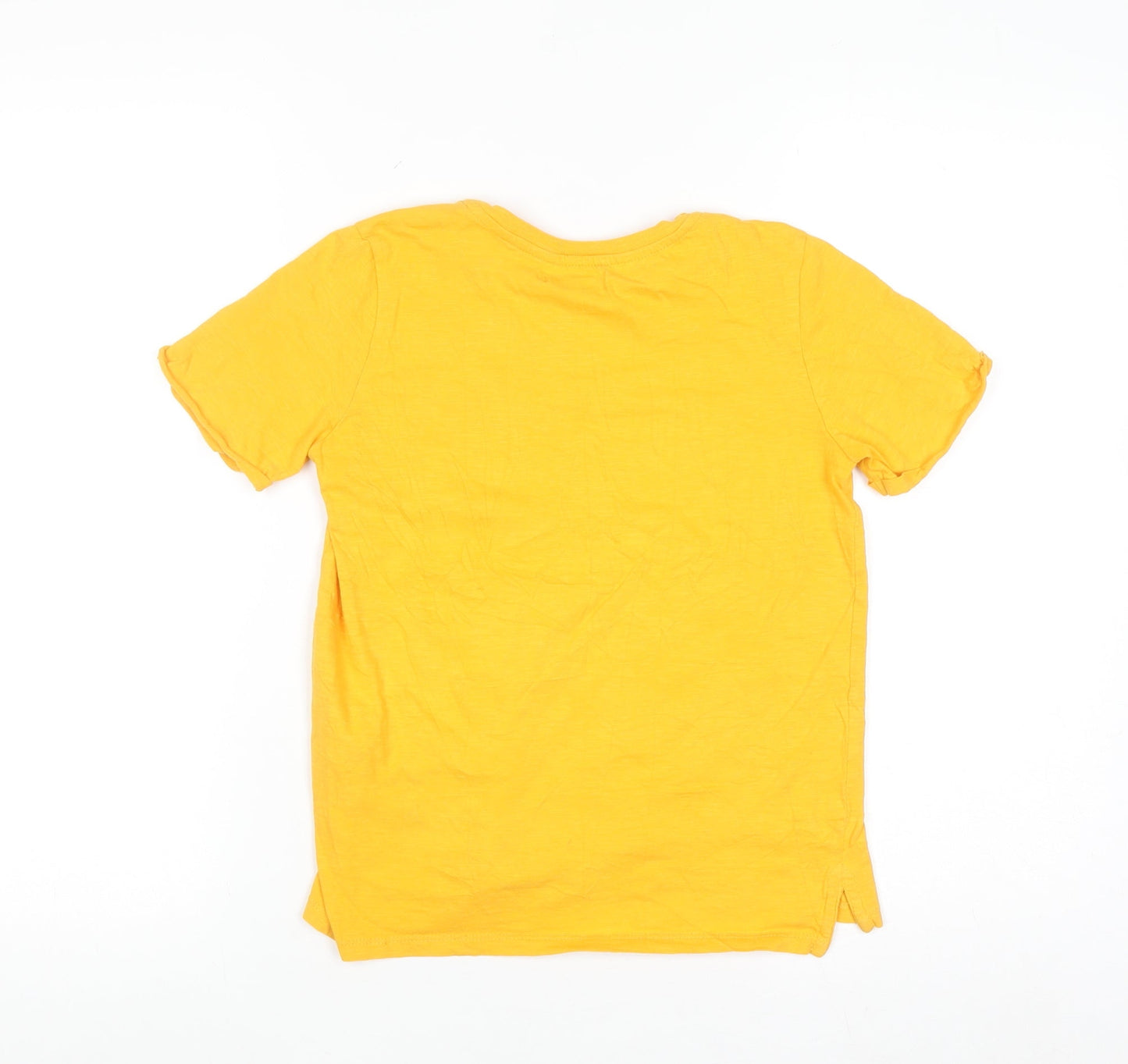 Piazza Italia Boys Yellow Cotton Short Sleeve Crew Neck T-Shirt 8-9 Years