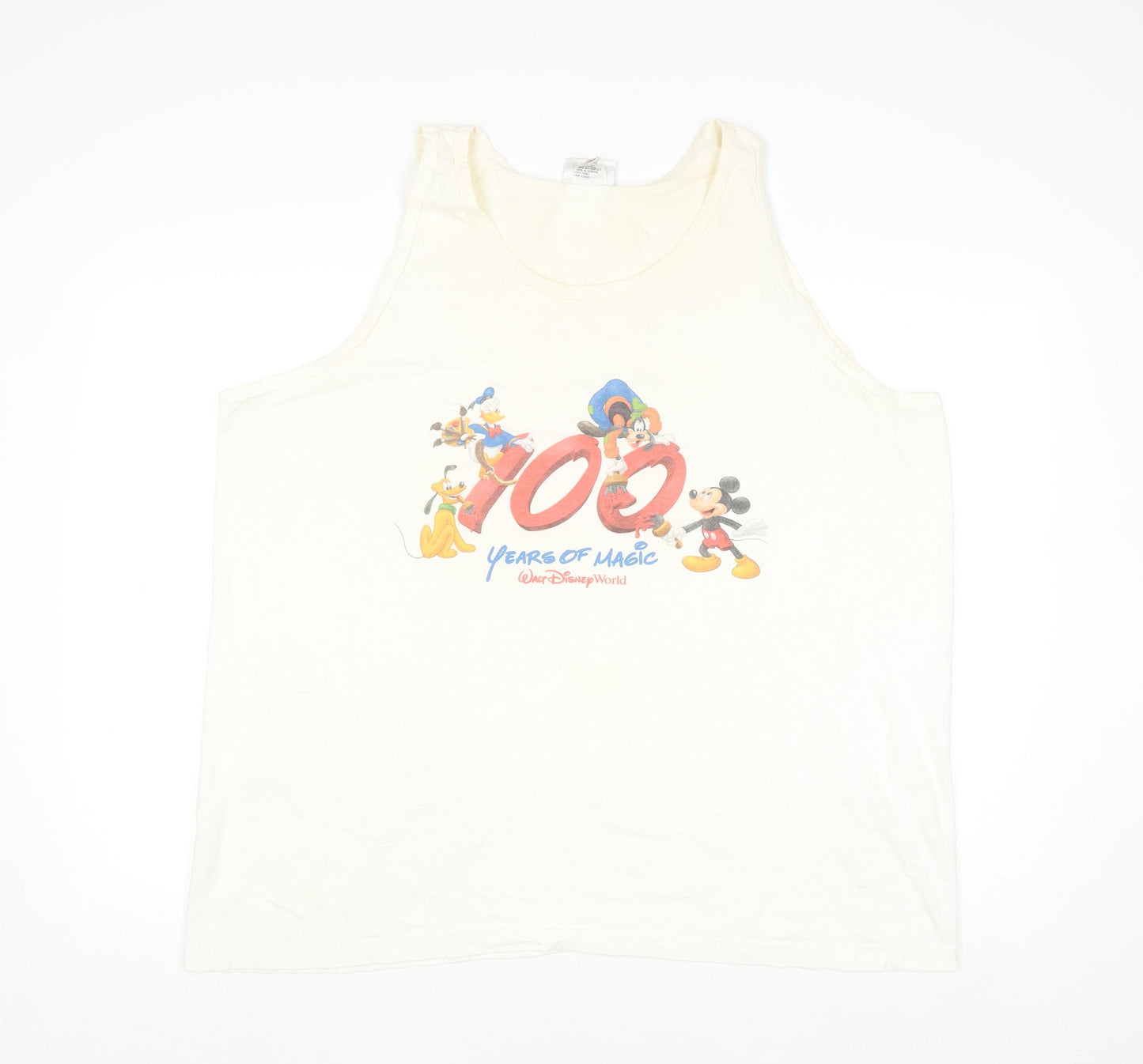 Walt Disney World Men’s Ivory 2XL Sleeveless 100 Years of Magic Top