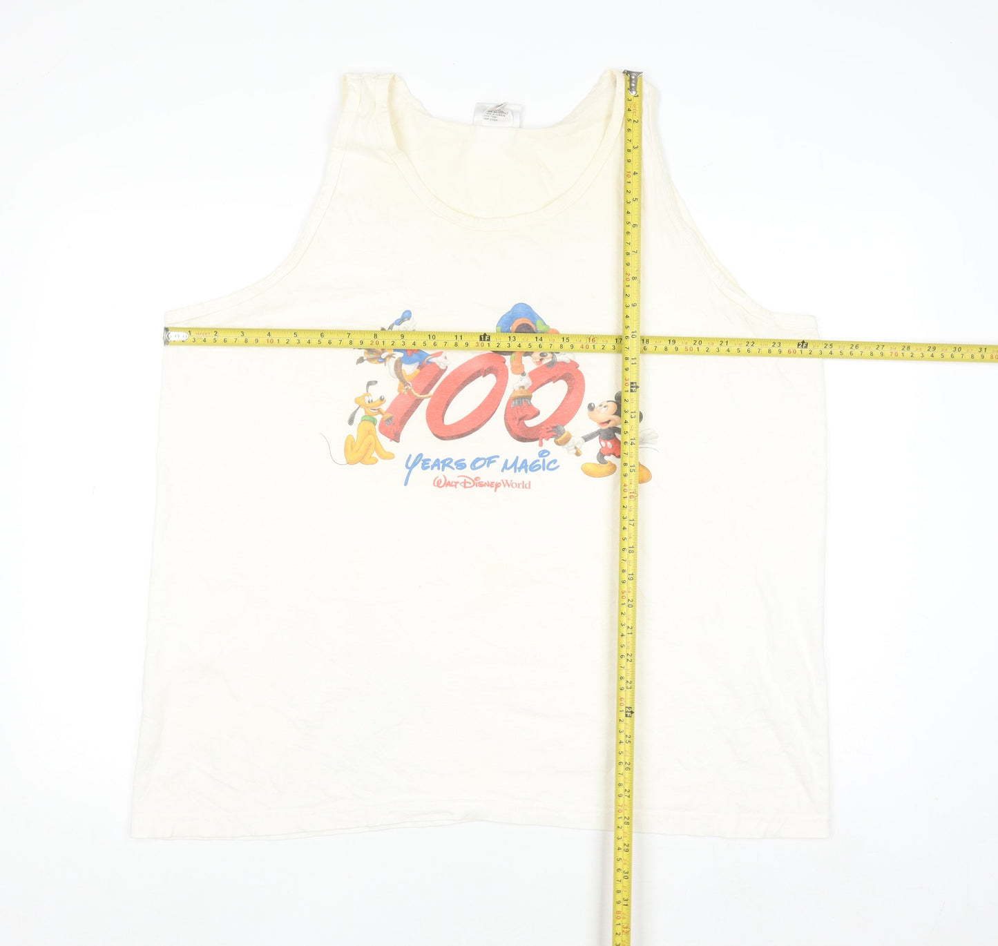 Walt Disney World Men’s Ivory 2XL Sleeveless 100 Years of Magic Top