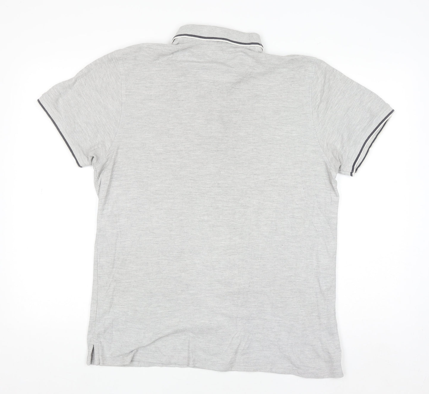 Red Herring Mens Grey Slim Fit Polo Shirt Size L