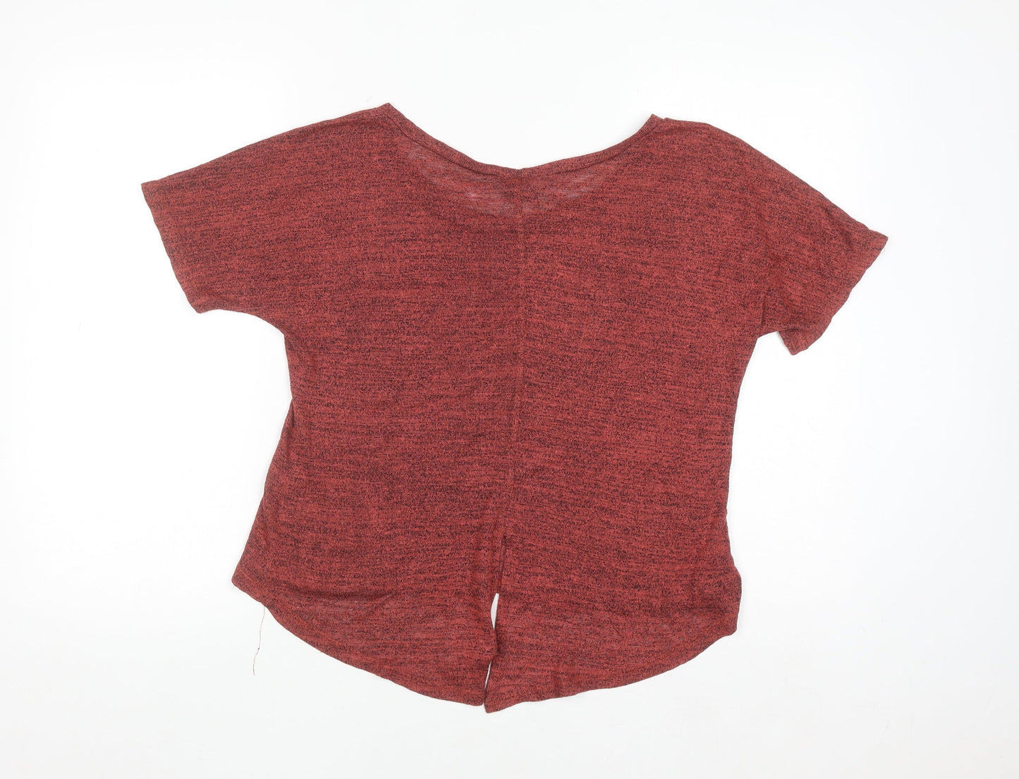 Sparkle & Fade Womens Red Cropped Jersey T-Shirt XS