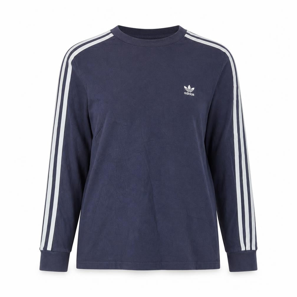 Adidas Women Blue Long Sleeve Crew Neck Cotton T-Shirt Size 14