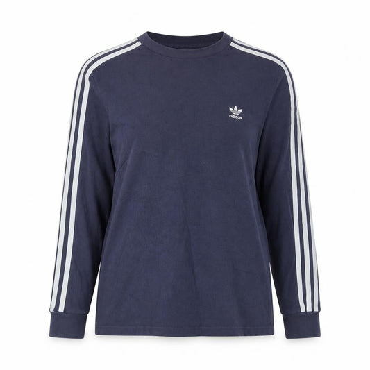 Adidas Women Blue Long Sleeve Crew Neck Cotton T-Shirt Size 14
