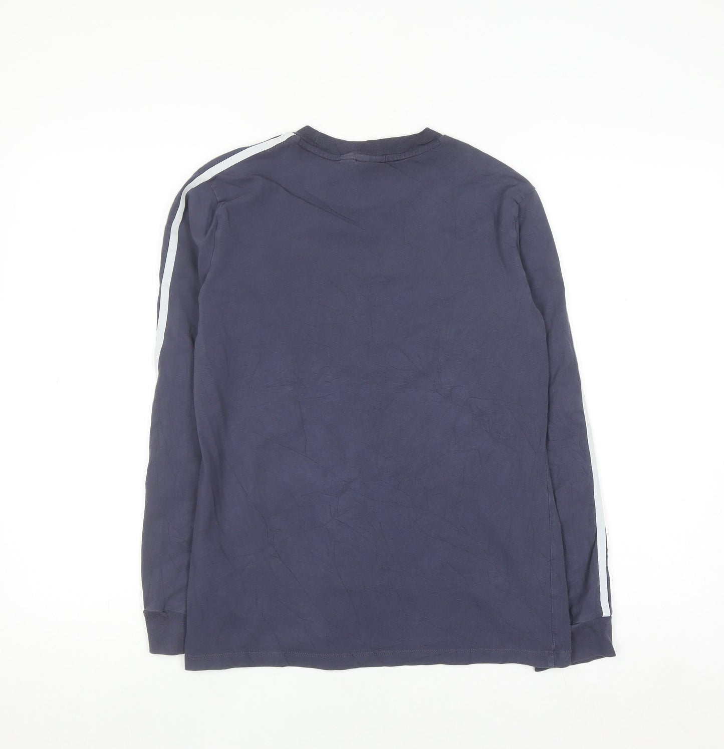 Adidas Women Blue Long Sleeve Crew Neck Cotton T-Shirt Size 14