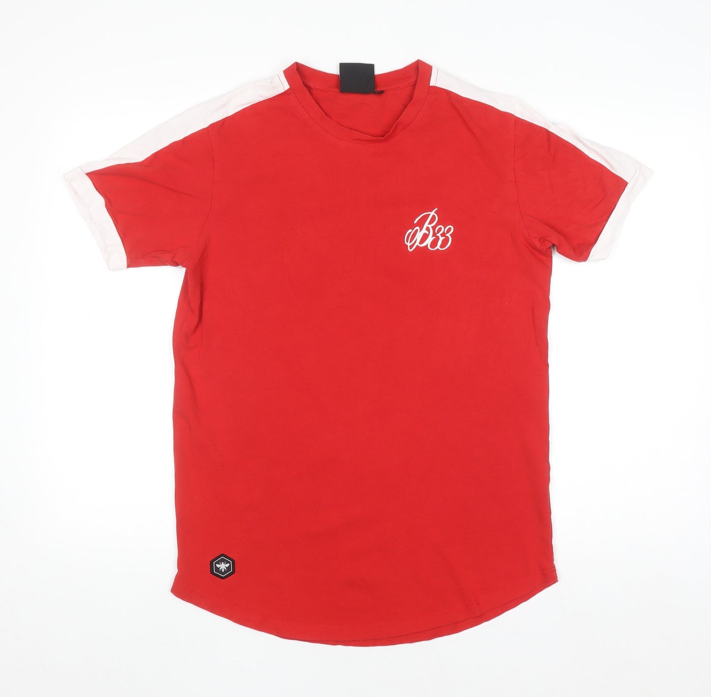 Bee Inspired Men's Red Crew Neck Short Sleeve T-Shirt Size S