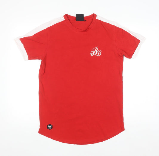 Bee Inspired Men's Red Crew Neck Short Sleeve T-Shirt Size S