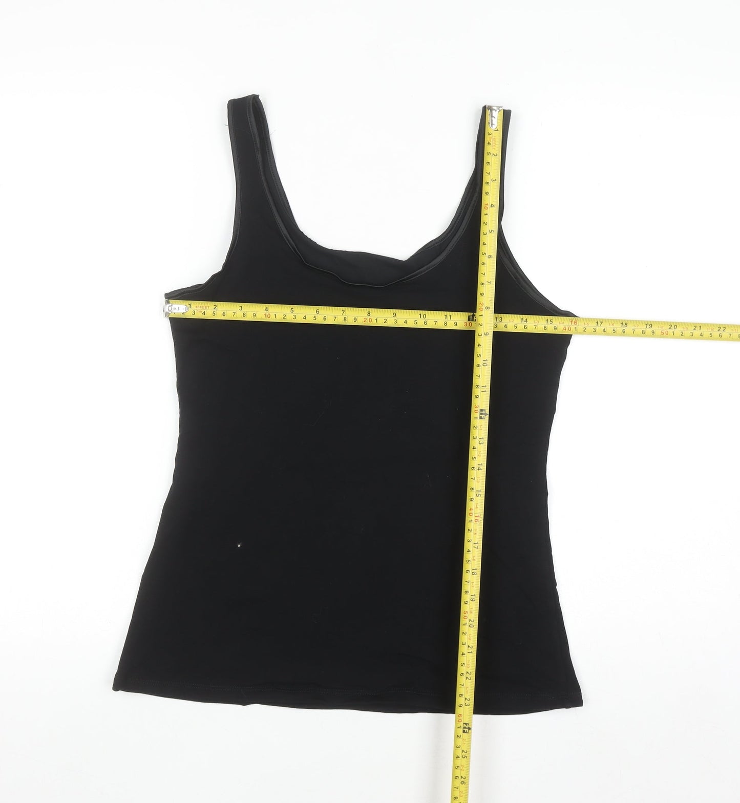 Next Women’s Black Cotton Stretch Tank Top Size 14