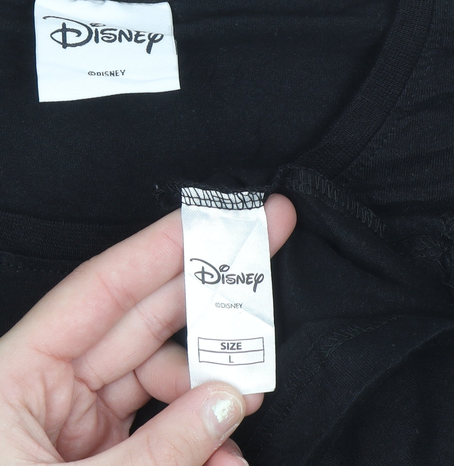 Disney Women's Black Minnie Mouse L Cotton Sleeveless T-Shirt