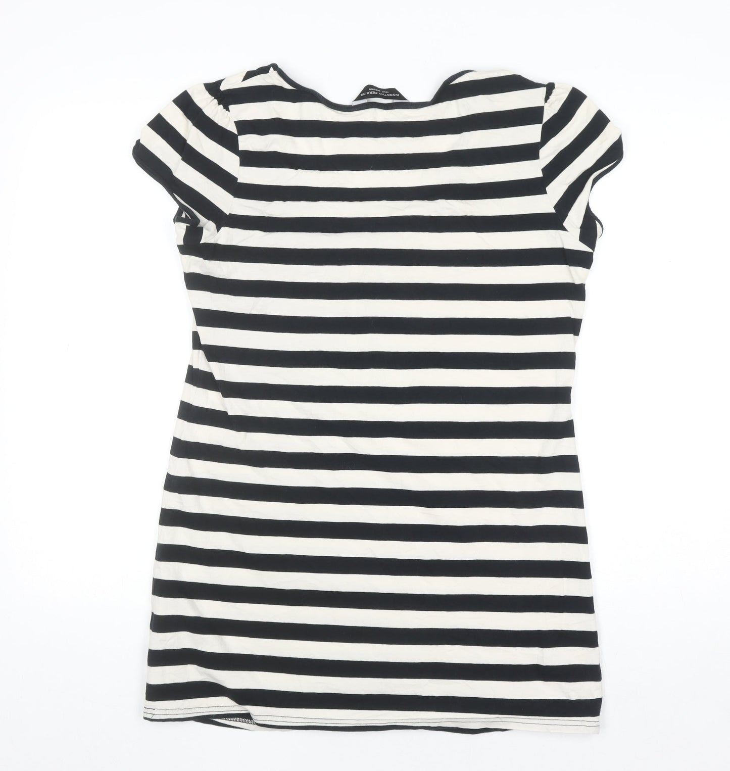 Dorothy Perkins Women’s Black White Striped Short Sleeve Jersey T-Shirt Size 16