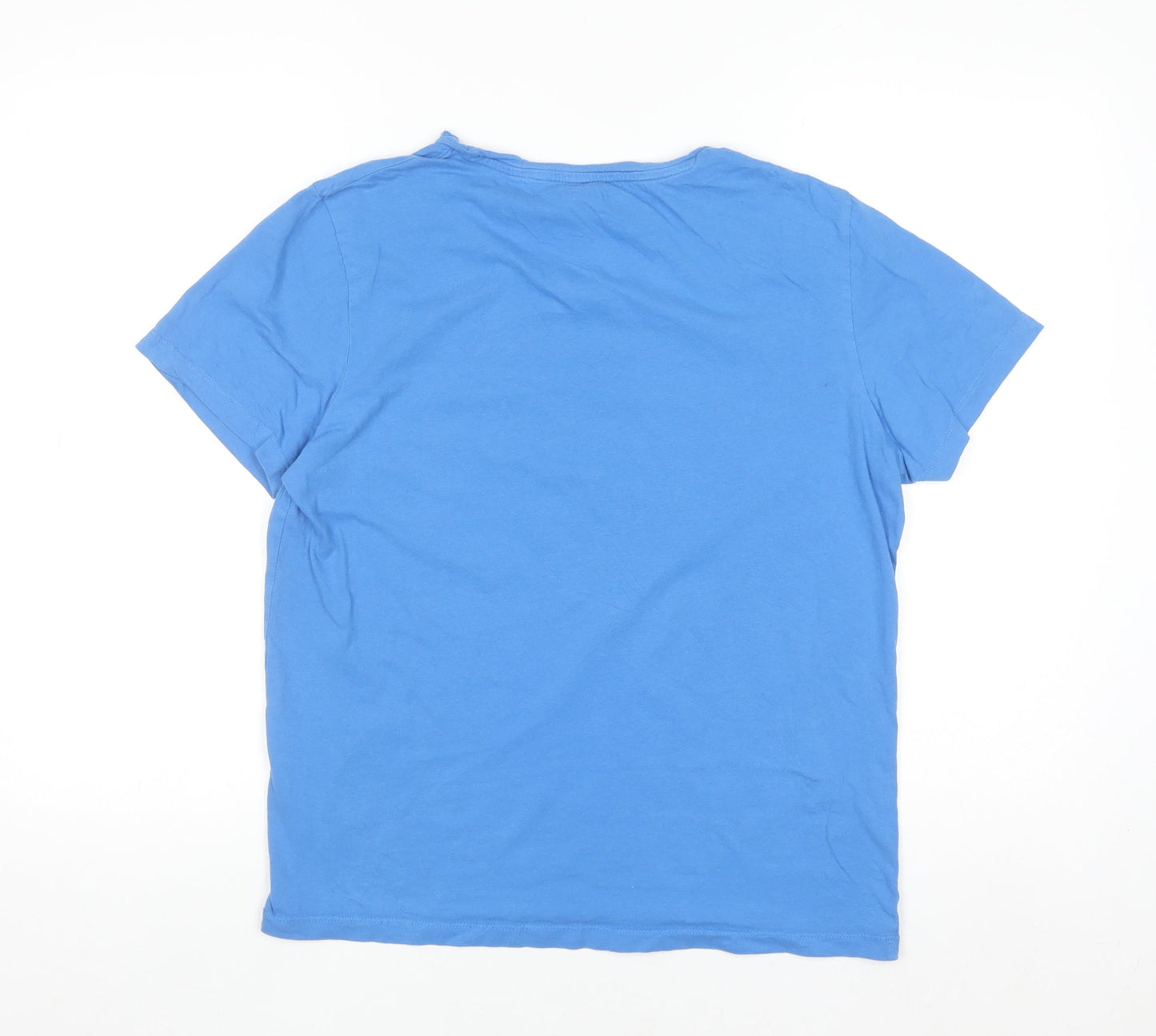 Jack & Jones Men's Blue Graphic Print Crew Neck T-Shirt Size S