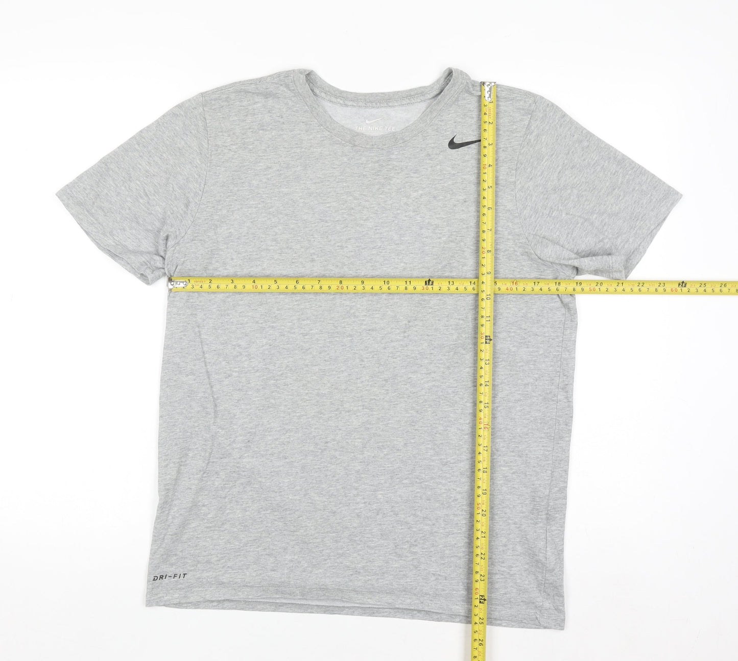 Nike Men's Grey Dri-Fit Athletic Short Sleeve Crew Neck T-Shirt M