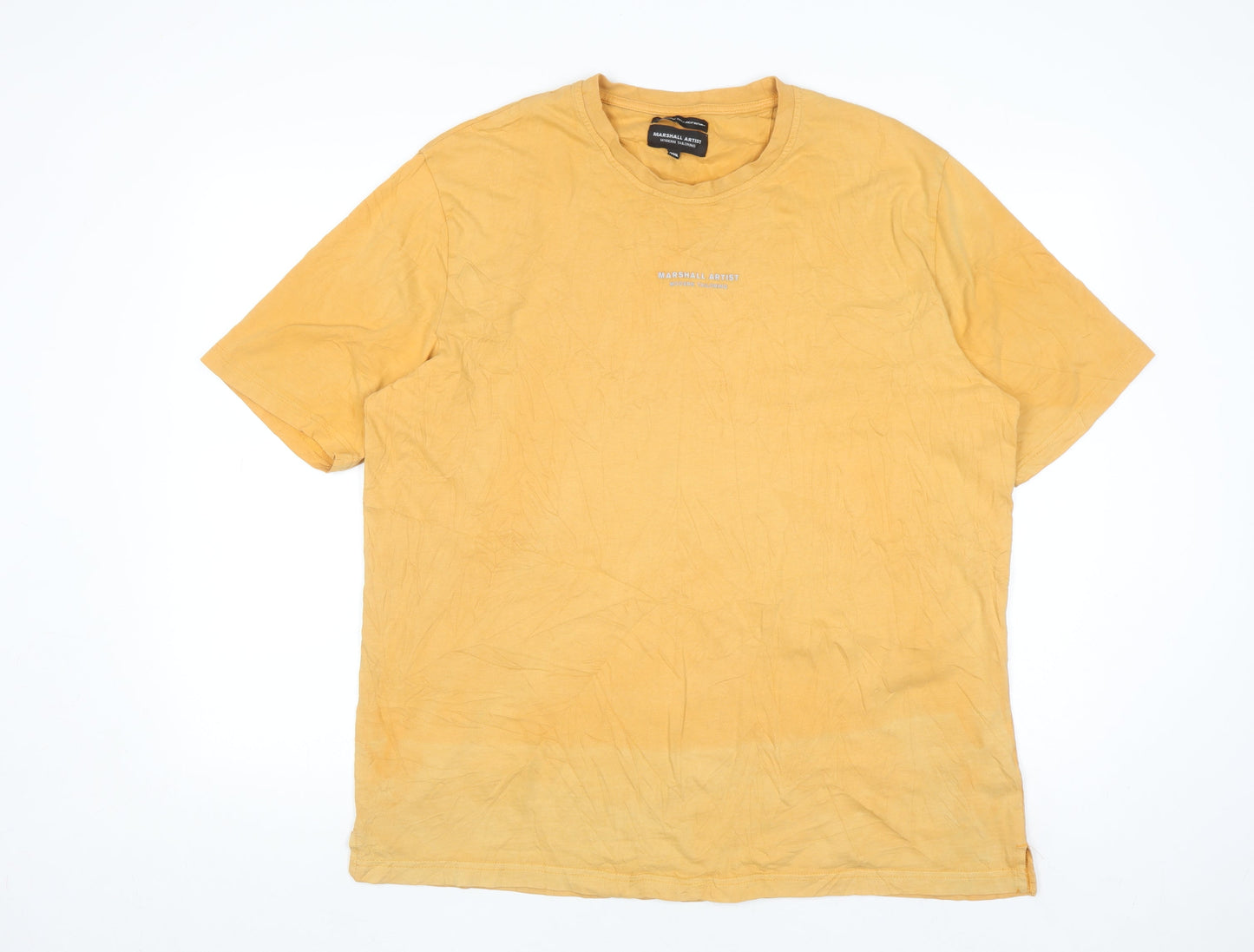 Marshall Artist Men's Yellow 3XL Crew Neck Cotton T-Shirt