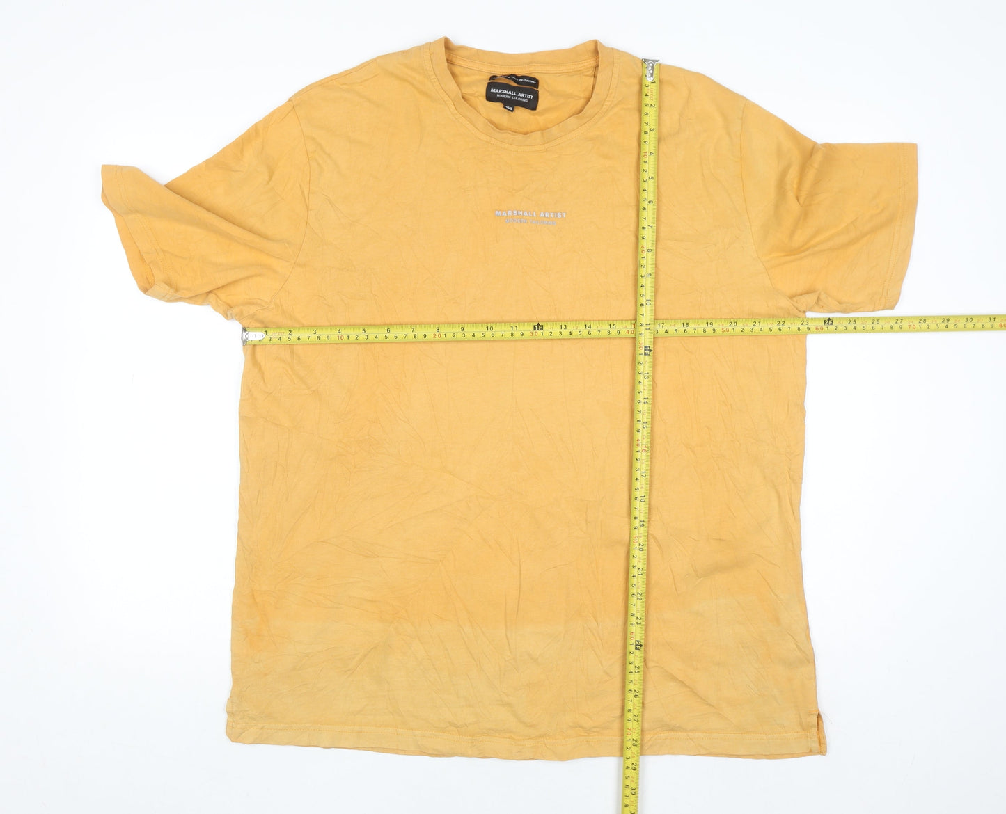 Marshall Artist Men's Yellow 3XL Crew Neck Cotton T-Shirt
