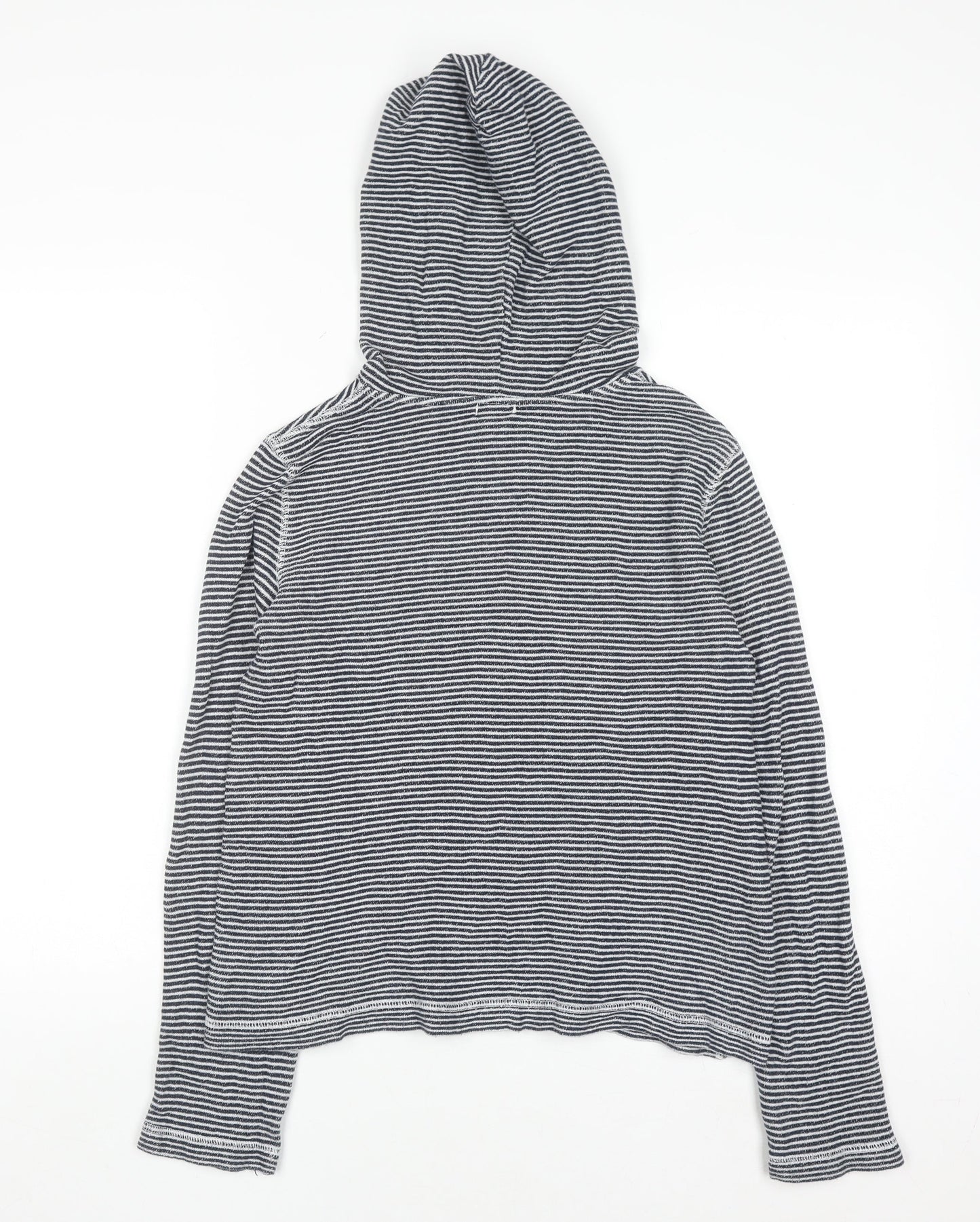 J.Crew Women’s Blue White Striped Cotton Pullover Hoodie XS