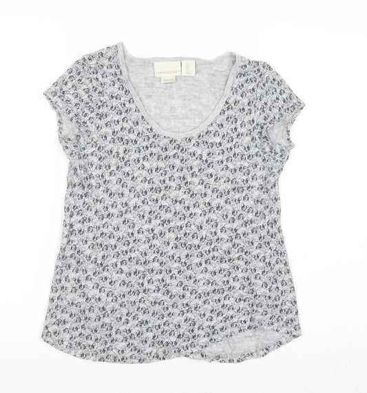 Cynthia Rowley Women's Grey Linen Floral T-Shirt Size S