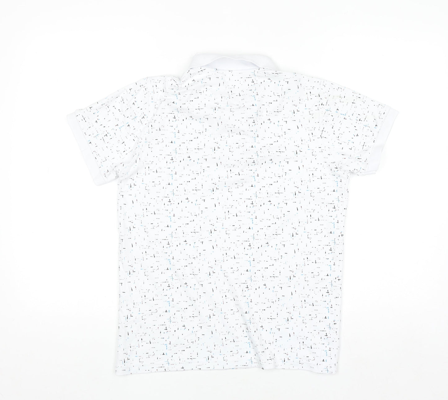Lacoste Men White Graphic Print Cotton Stretch Polo Shirt M