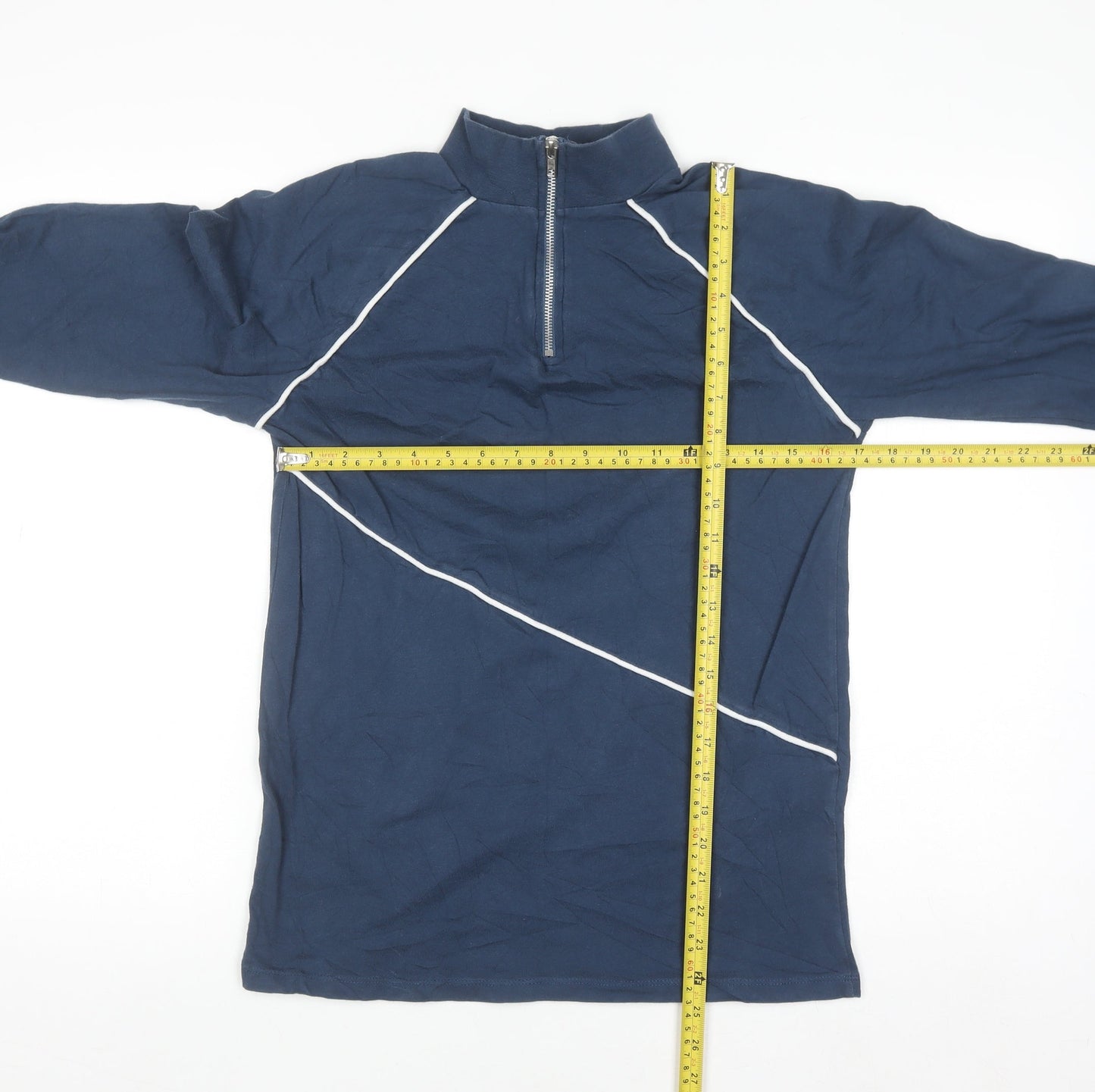 ASOS DESIGN Men's Blue XS 1/4 Zip Slim Fit Sweatshirt
