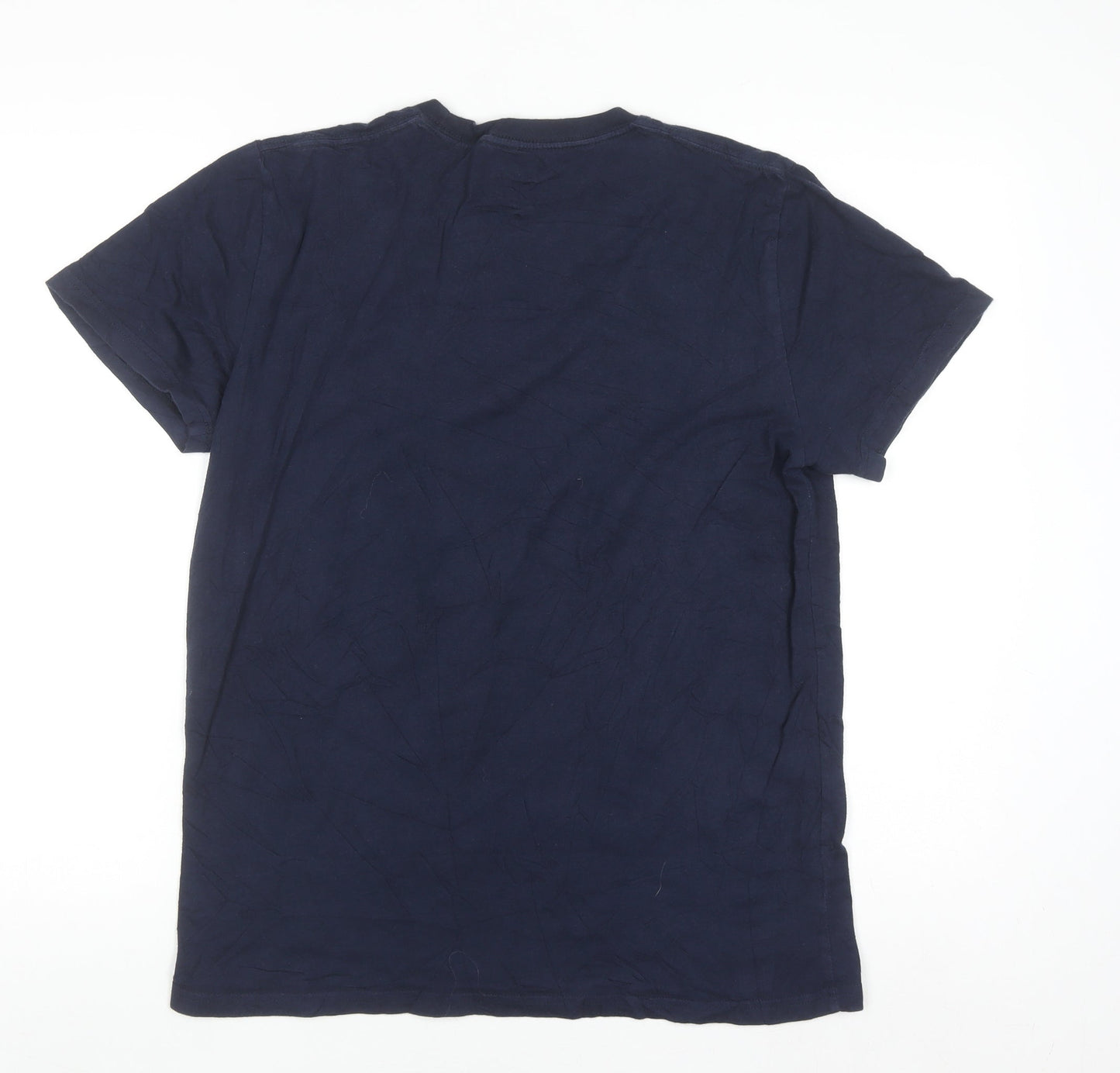 Hollister Men's Blue Crew Neck Cotton T-Shirt M