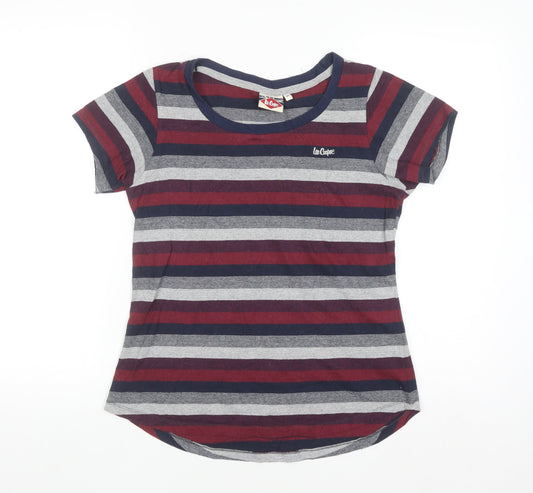 Lee Cooper Women's Multicoloured Stripe Crew Neck T-Shirt Size 10