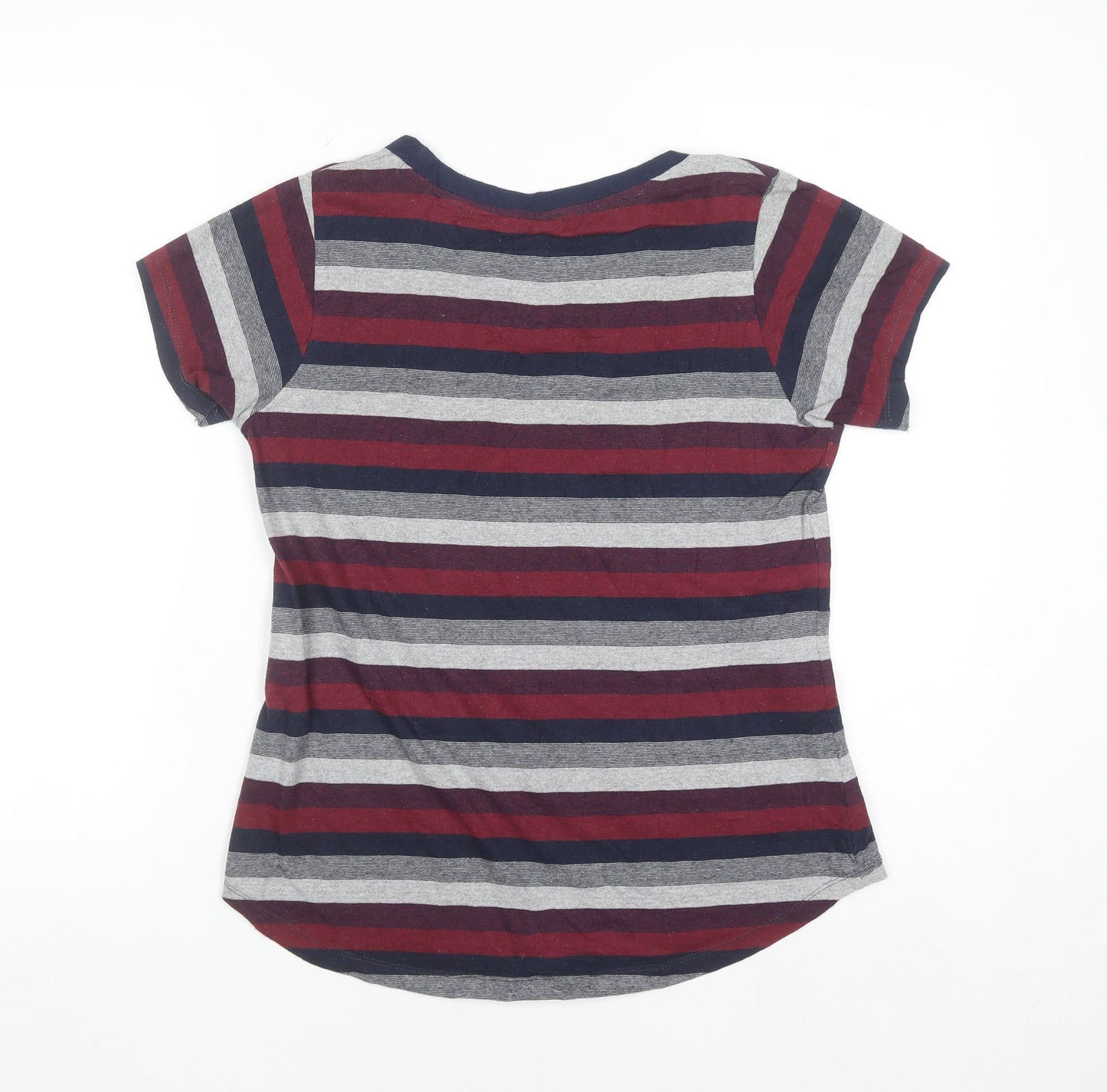 Lee Cooper Women's Multicoloured Stripe Crew Neck T-Shirt Size 10