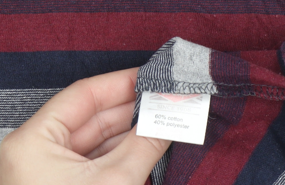Lee Cooper Women's Multicoloured Stripe Crew Neck T-Shirt Size 10