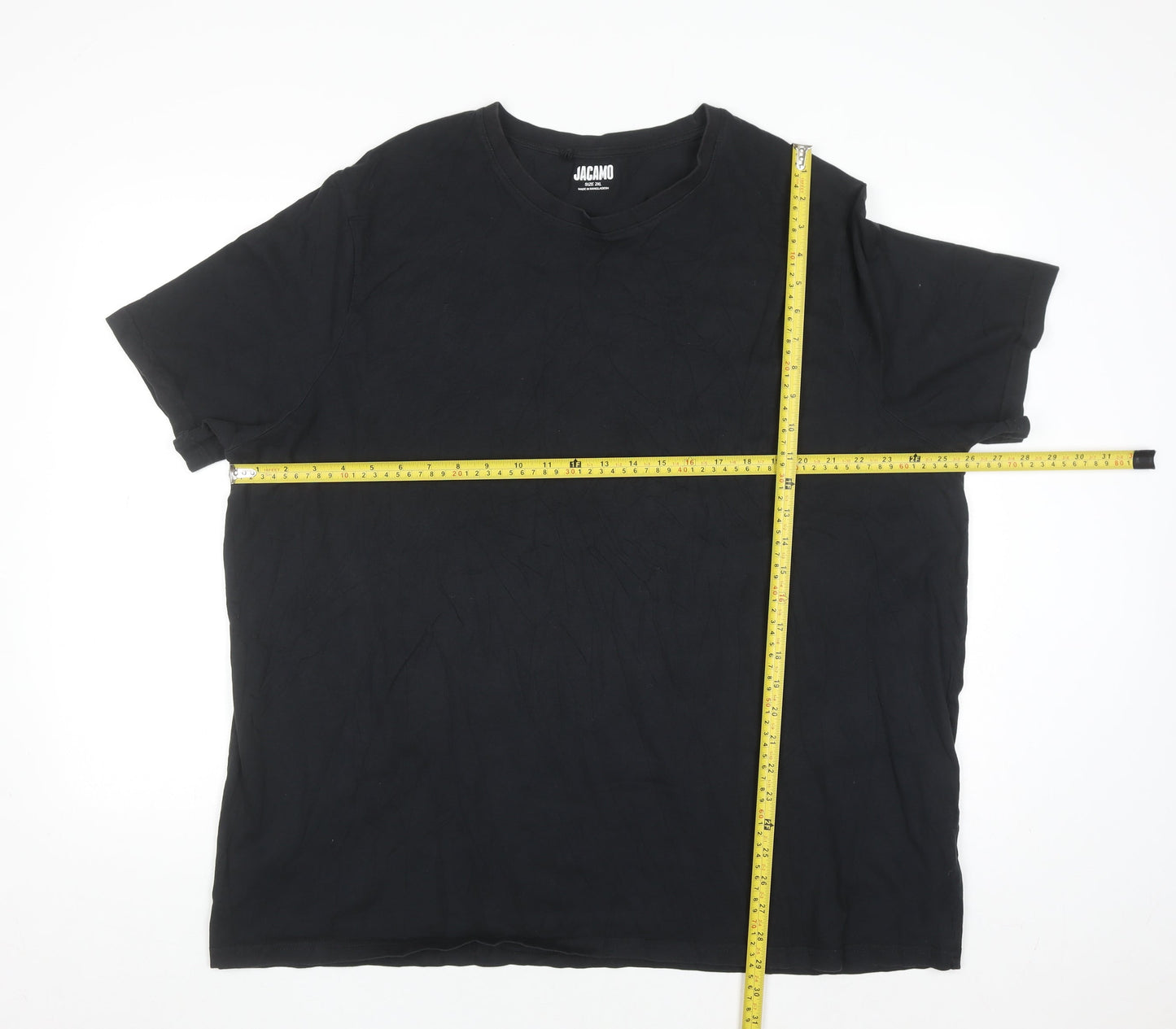 Jacamo Men's Black 2XL Crew Neck Cotton T-Shirt