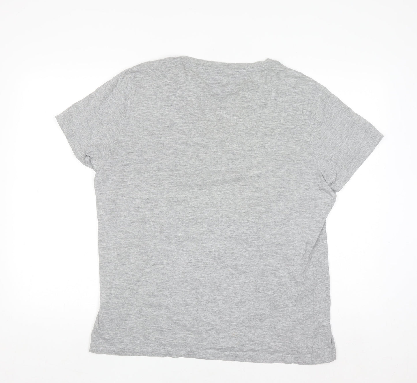 Tommy Hilfiger Mens Grey V-Neck Short Sleeve Cotton T-Shirt XL