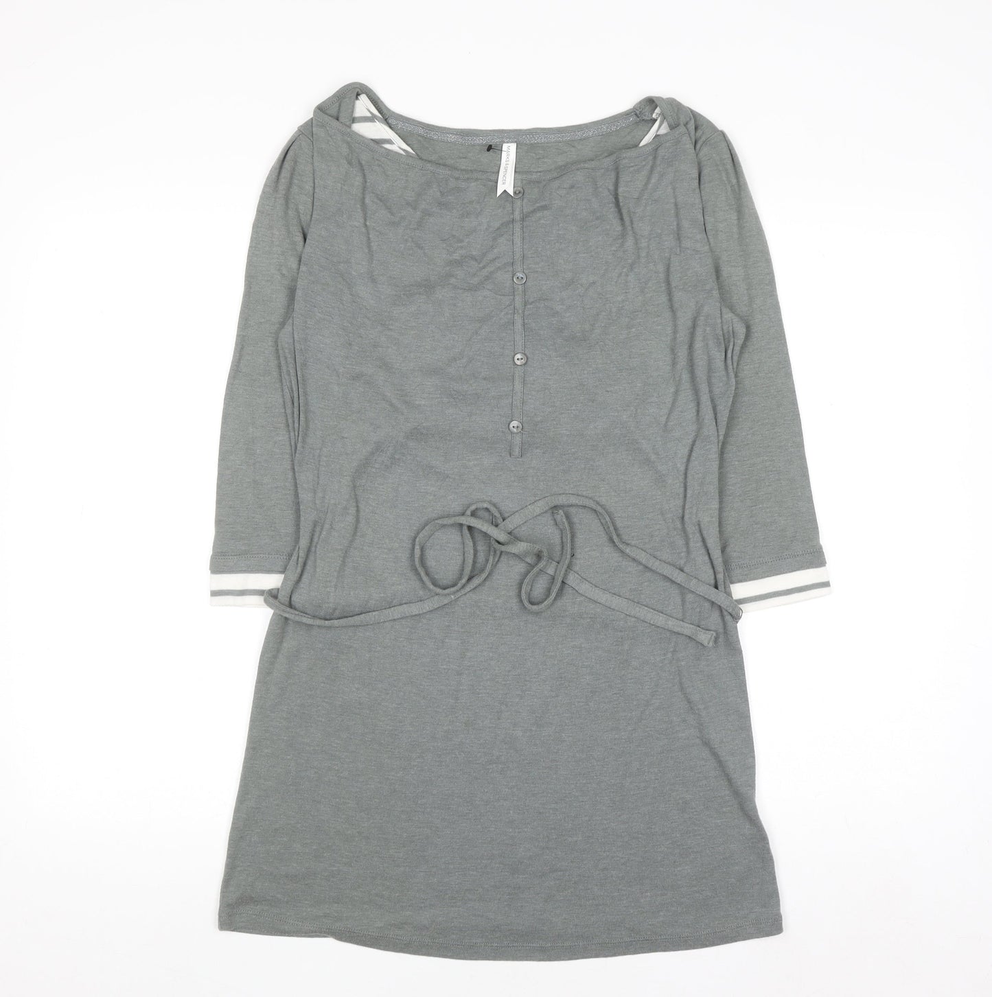 Marks and Spencer Women's Grey Belted Jersey Shirt Dress Size 12