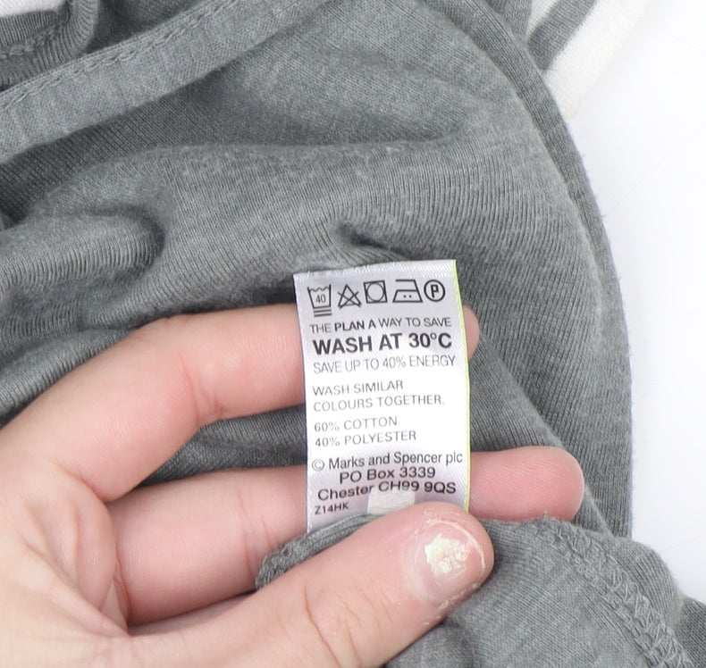 Marks and Spencer Women's Grey Belted Jersey Shirt Dress Size 12