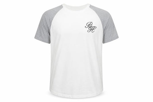 Beck & Hersey Mens White Grey XL Raglan Cotton T-Shirt