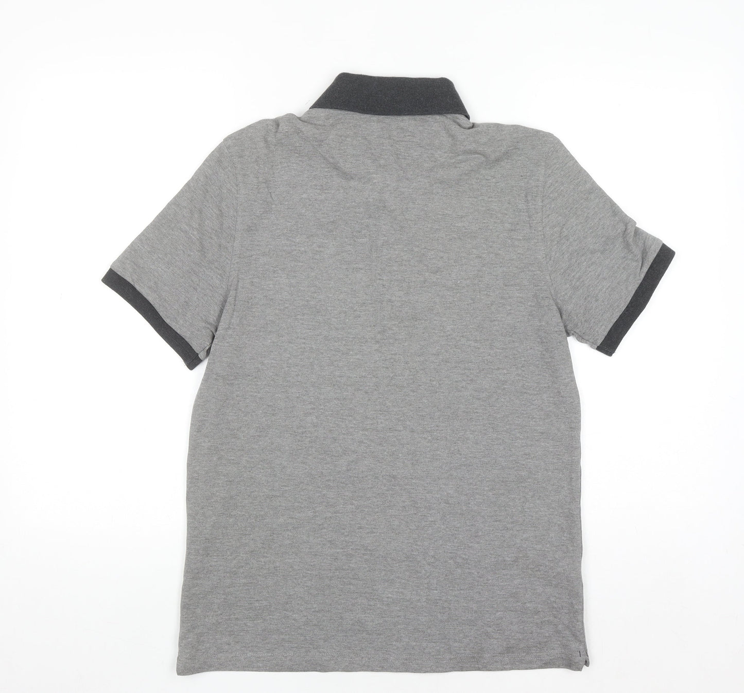Mango Man Grey Slim Fit Short Sleeve Polo Shirt Size L