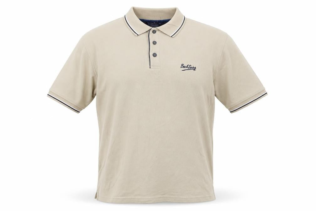 Backswing Men's Beige Cotton Blend Golf Polo Shirt Size L