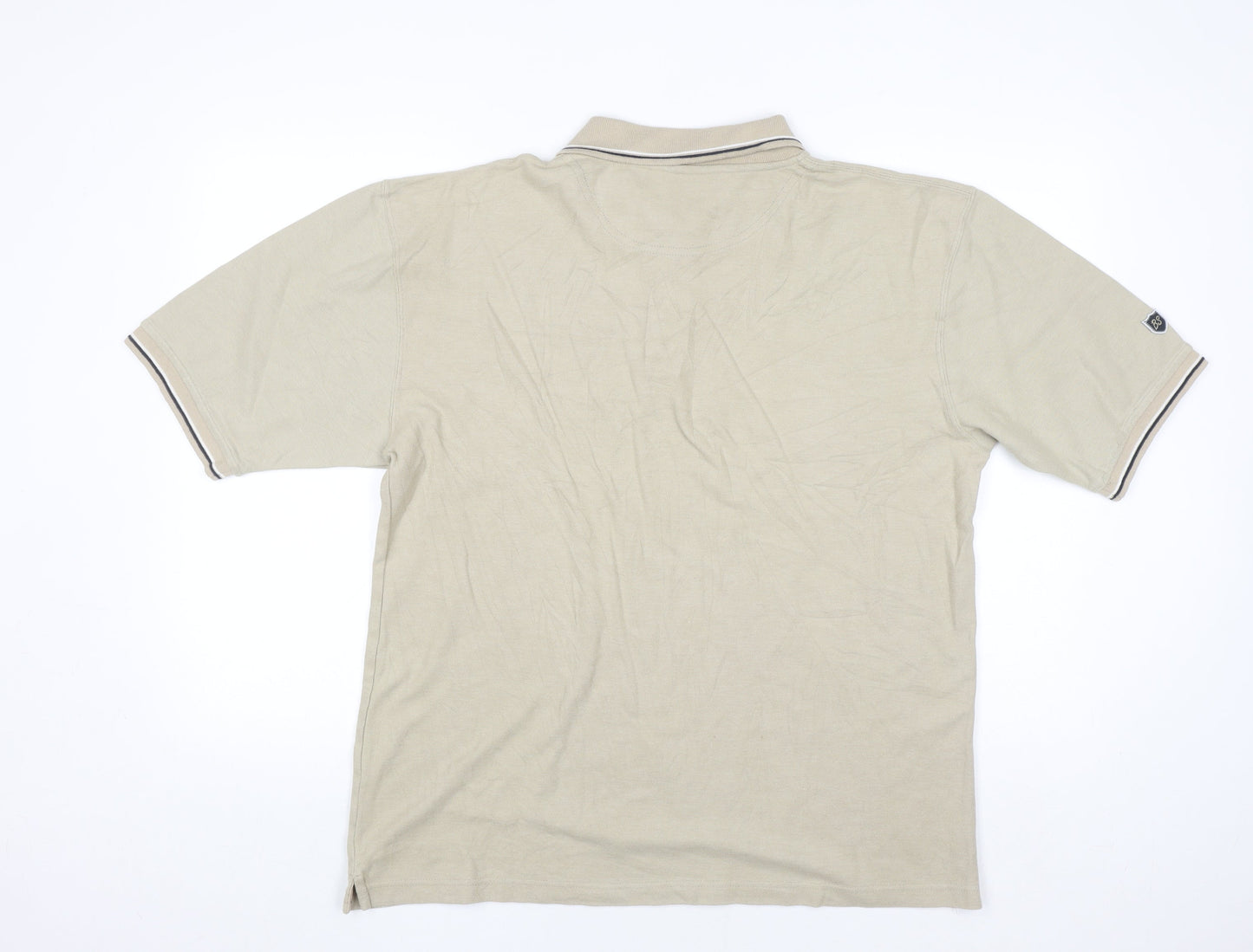 BackSwing Men's Beige Cotton Blend Golf Polo Shirt Size L