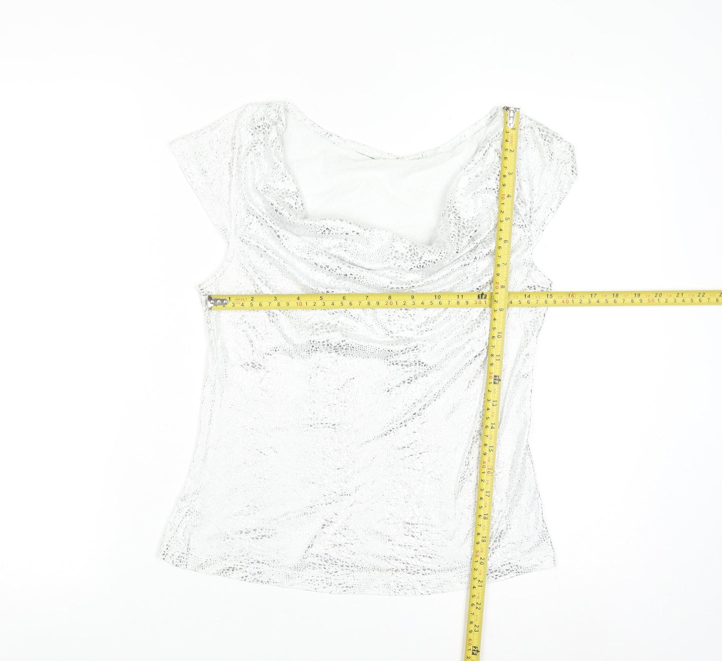 Next Women Silver Cowl Neck Camisole Blouse UK 14 Party Top