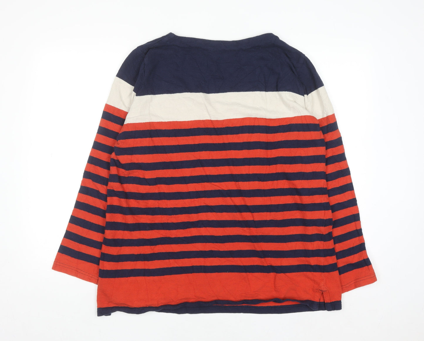 Isle Womens Multicoloured Cotton Striped Long Sleeve Pullover Jumper Size 18